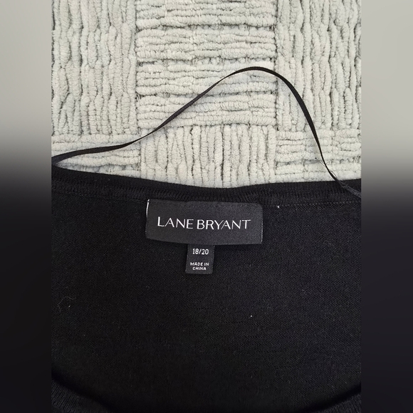 Lane Bryant Women’s Cotton Black Lace Sleeve Solid Blouse Plus 18/20 - Picture 4 of 6